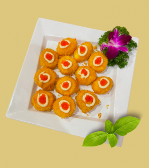Đậu nhật chiên sốt trứng cua