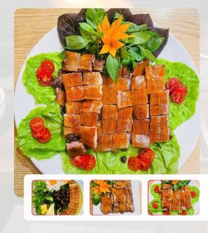 Heo sữa quay giòn bì 