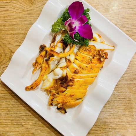 Mực bơi nướng mọi 